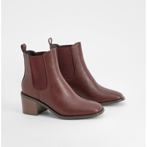 Bottines À Talon Carré En Bois - 37 - boohoo - Modalova