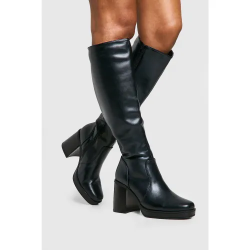 Bottes Hautes À Talon Carré - 36 - boohoo - Modalova