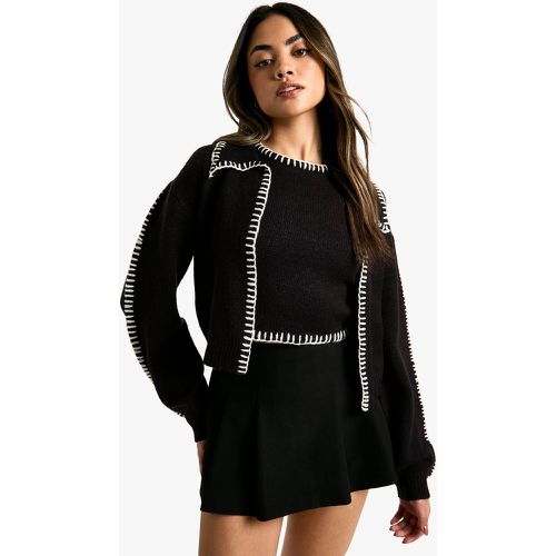 Ensemble En Maille Avec Crop Top Et Gilet - S - boohoo - Modalova