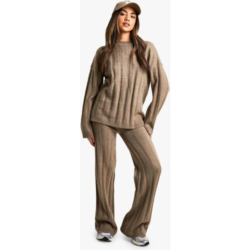 Ensemble En Maille Douce Avec Pull À Coutures Apparentes Et Pantalon Large - S - boohoo - Modalova