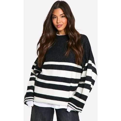 Pull Oversize À Rayures Mixtes - M - boohoo - Modalova