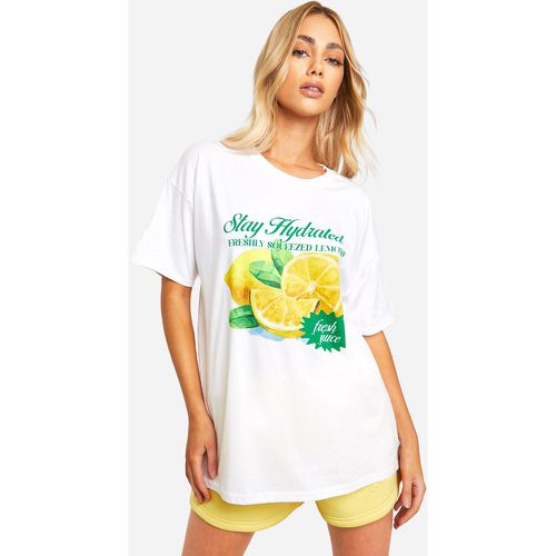 T-Shirt Imprimé Citron - M - boohoo - Modalova