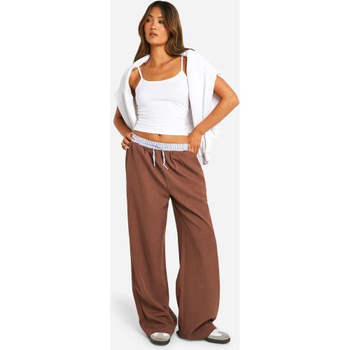 Pantalon Large À Rayures Contrastantes - 34 - boohoo - Modalova