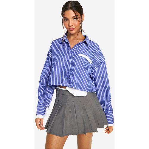 Chemise Oversize À Rayures Et Poches - 38 - boohoo - Modalova