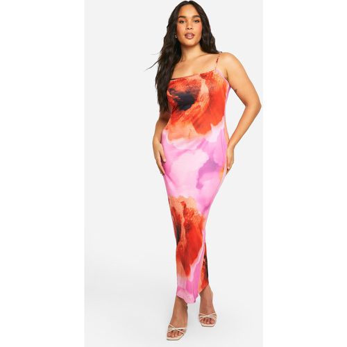 Grande Taille - Robe Longue Imprimée À Col Rond - 50 - boohoo - Modalova