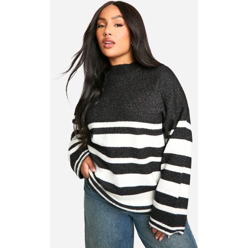 Grande Taille - Pull Oversize À Rayures - 52 - boohoo - Modalova