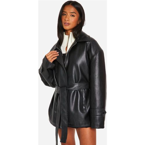 Petite" - Trench Enduit À Ceinture - 34 - boohoo - Modalova