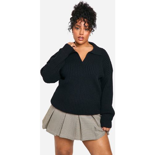 Grande Taille - Pull Large En Maille Côtelée - 44-46 - boohoo - Modalova