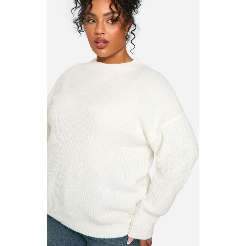 Grande Taille - Pull Oversize En Maille Douce - Blanc Écru - 52, Blanc Écru - boohoo - Modalova