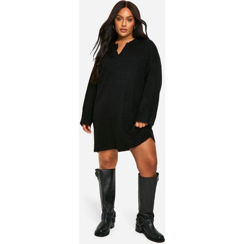 Grande Taille - Robe Pull À Col Polo - 56 - boohoo - Modalova