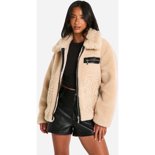 Petite" - Veste Aviateur En Fausse Fourrure - 36 - boohoo - Modalova