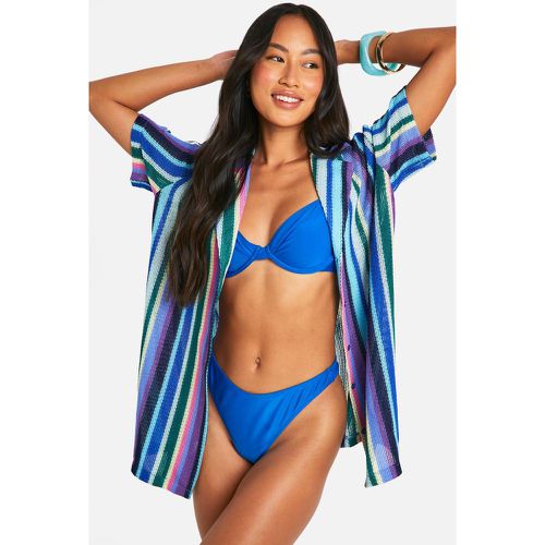 Chemise De Plage Rayée En Maille - S - boohoo - Modalova