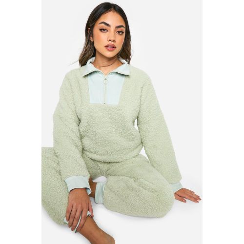 Ensemble Côtelé À Col Zippé Et Jogging - 34 - boohoo - Modalova