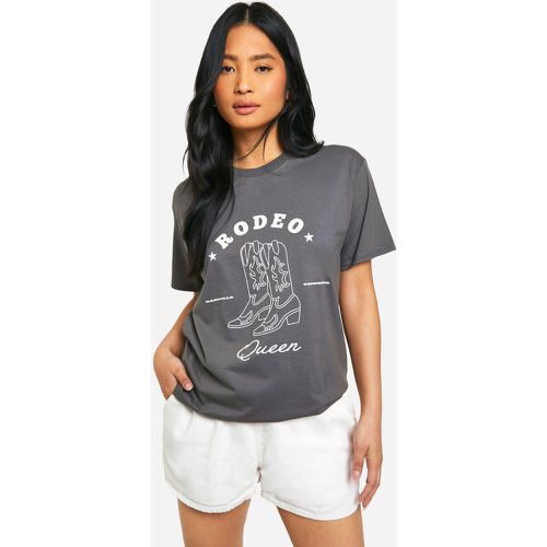 Petite" - T-Shirt Oversize À Slogan Cowgirl - 36 - boohoo - Modalova