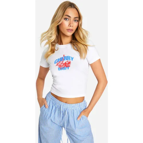 T-Shirt Court À Slogan Cherry Baby - S - boohoo - Modalova
