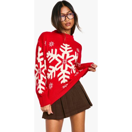 Pull De Noël À Flocons De Neige Pailletés - S - boohoo - Modalova