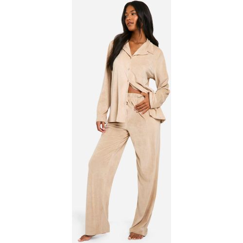 Tall" - Ensemble De Pyjama Côtelé En Polaire - 44 - boohoo - Modalova