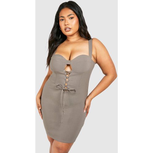 Grande Taille - Robe Moulante À Lacets - 46 - boohoo - Modalova