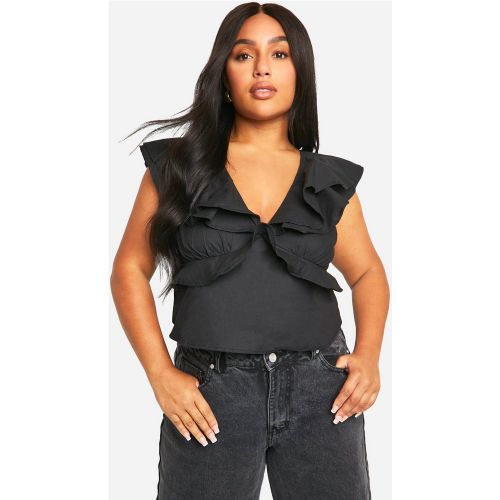 Grande Taille - Top Volanté Noué - 44 - boohoo - Modalova