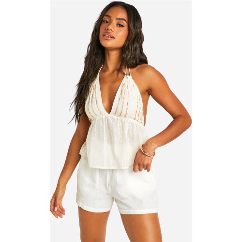 Top De Plage À Franges Et Perles - M - boohoo - Modalova