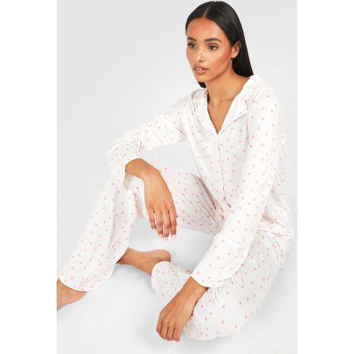 Tall" - Ensemble De Pyjama À Imprimé Pêche - 44 - boohoo - Modalova