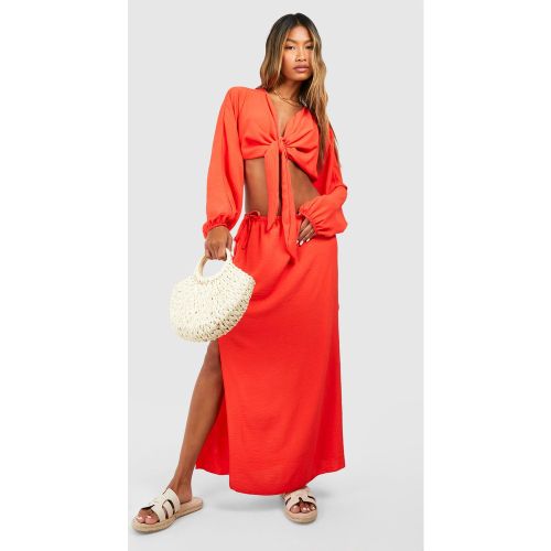 Ensemble Avec Crop Top Volumineux Et Jupe Mi-Longue - 34 - boohoo - Modalova