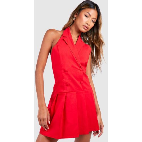 Robe Courte Plissée À Dos Nu - 38 - boohoo - Modalova