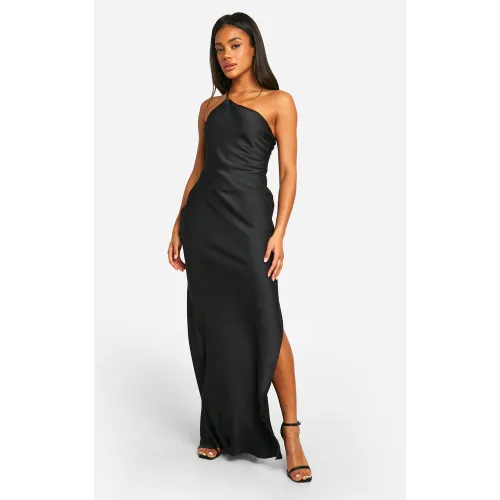 Robe Longue Satinée Asymétrique - 40 - boohoo - Modalova
