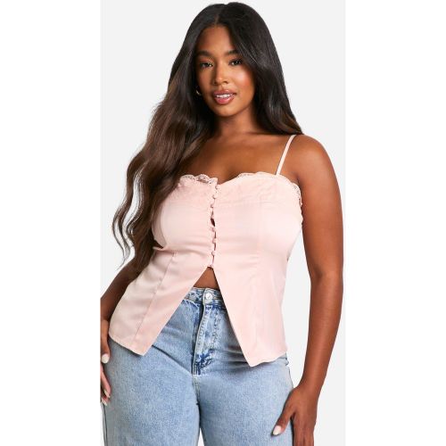 Grande Taille - Débardeur À Détails En Dentelle - 50 - boohoo - Modalova
