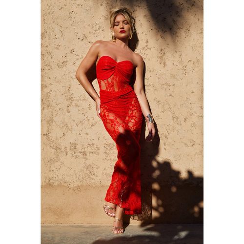 Robe Longue Nouée En Dentelle - 40 - boohoo - Modalova