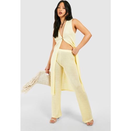 Petite" - Pantalon Large En Maille - M - boohoo - Modalova