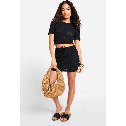 Petite" - Crop Top Fleuri En Maille - L - boohoo - Modalova