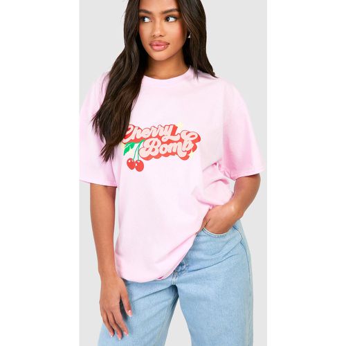Cherry Bomb Printed Oversized T-Shirt - boohoo - Modalova
