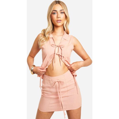 Mini-Jupe À Attaches - Or - 38, Or - boohoo - Modalova