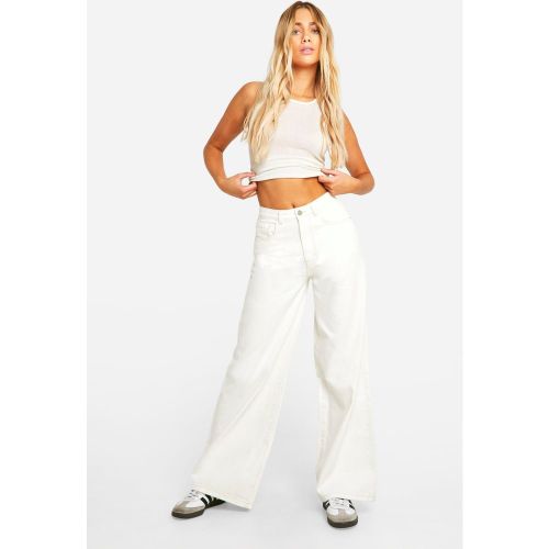 Jean Large Taille Haute Écru - Blanc Écru - 34, Blanc Écru - boohoo - Modalova