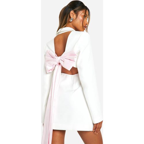 Robe Blazer À Dos Nu Et Nœud - 40 - boohoo - Modalova