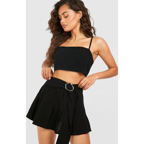 Mini-Jupe Texturée À Ceinture - 34 - boohoo - Modalova