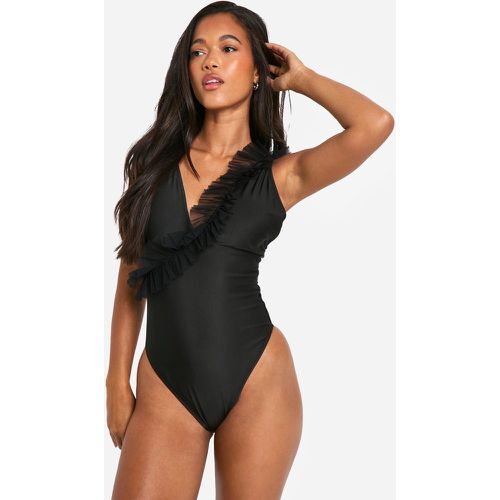 Maillot De Bain Une Pièce À Volants - 40 - boohoo - Modalova