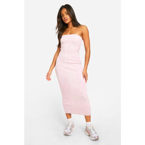 Robe Bustier Mi-Longue Côtelée Délavée - 36 - boohoo - Modalova