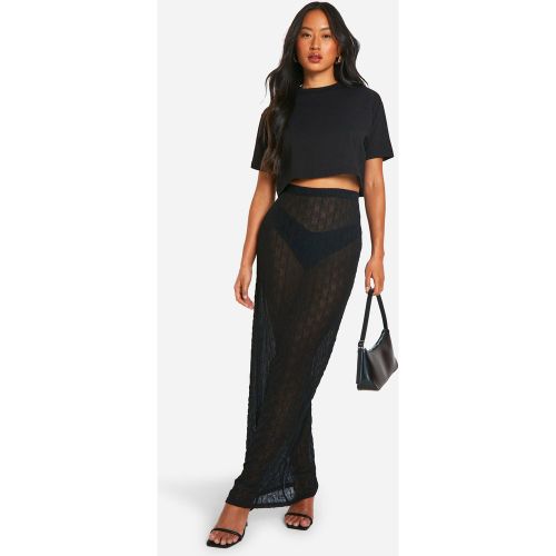 Jupe Longue Texturée En Tissu Gaufré - 34 - boohoo - Modalova