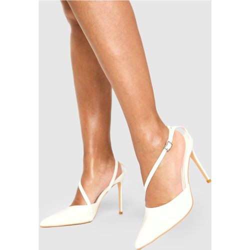 Chaussures Asymétriques Vernies À Talon - Blanc Écru - 36, Blanc Écru - boohoo - Modalova