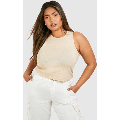 Grande Taille - Débardeur Côtelé Délavé - 44 - boohoo - Modalova