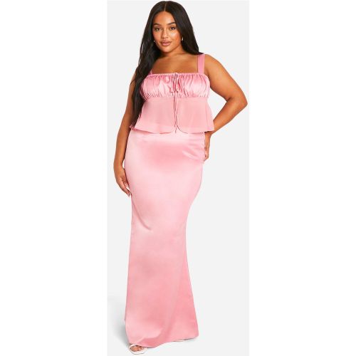 Grande Taille - Jupe Longue Satinée - 44 - boohoo - Modalova