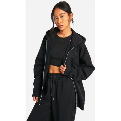 Sweat À Capuche Oversize Zippé À Broderie Dsgn Studio - Xs - boohoo - Modalova