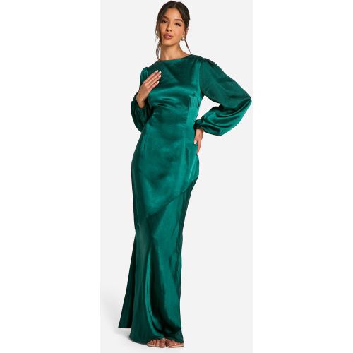 Robe Longue De Demoiselle D'Honneur À Manches Longues - Vert Émeraude - 36, Vert Émeraude - boohoo - Modalova
