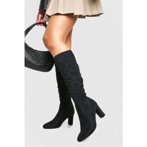 Bottes Hautes Basiques À Talon Carré - 40 - boohoo - Modalova