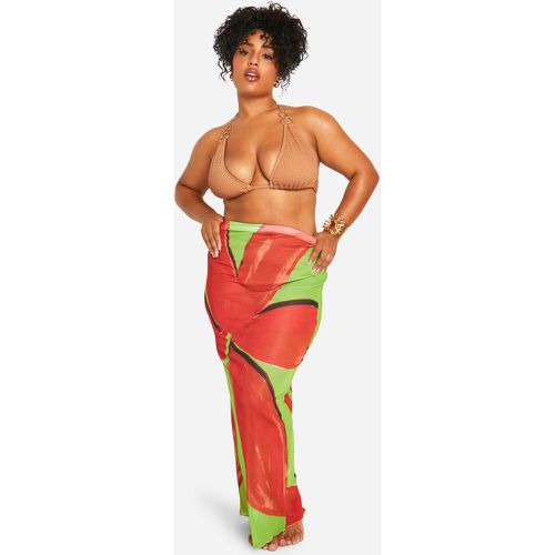 Grande Taille - Jupe De Plage Longue Fleurie - 46 - boohoo - Modalova