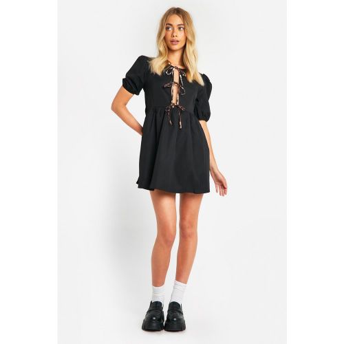 Robe Babydoll Nouée À Imprimé Léopard - 36 - boohoo - Modalova