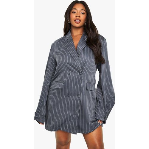 Grande Taille - Robe Blazer Rayée Oversize - 50 - boohoo - Modalova