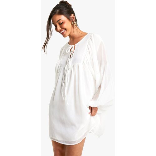 Robe Babydoll Plissée En Mousseline De Soie - 36 - boohoo - Modalova